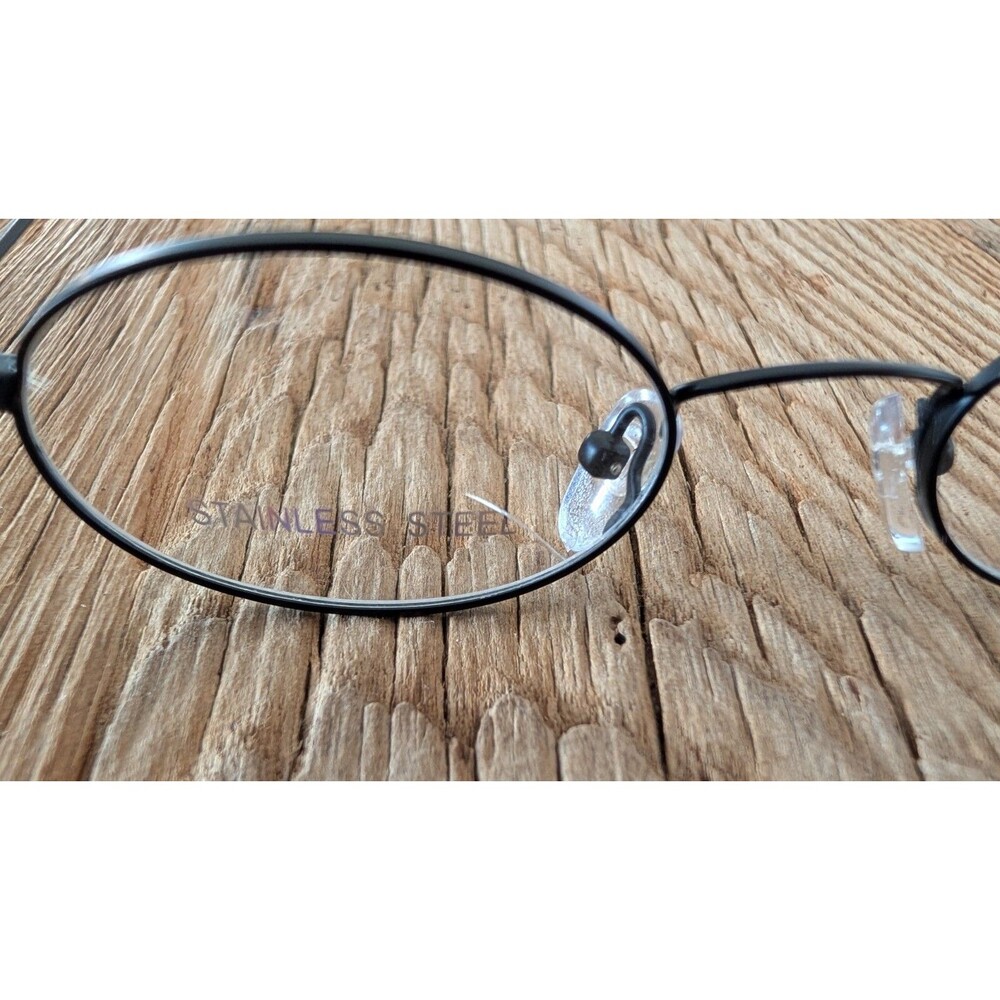 Matsushida Japanese Black Stainless Steel Full Rim Oval Eyeglasses Frame Only - Picture 14 of 16